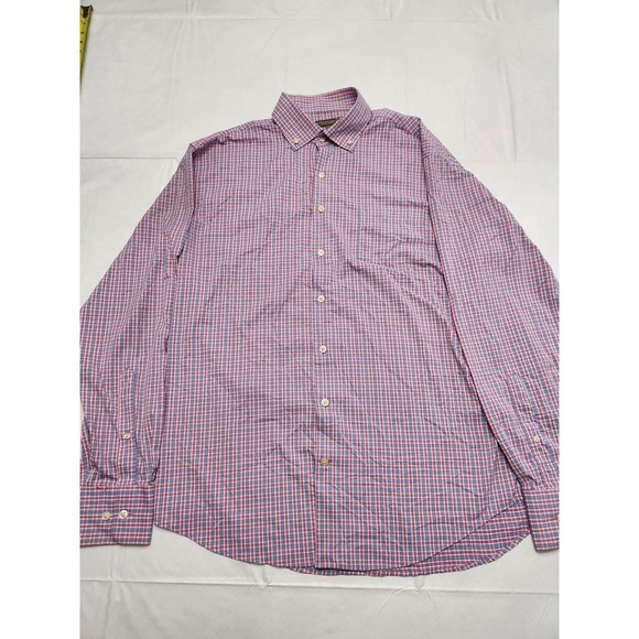 Peter Millar Other - Peter Millar Summer Comfort Shirt Mens Large Pink Plaid Stretch Button Up Casual